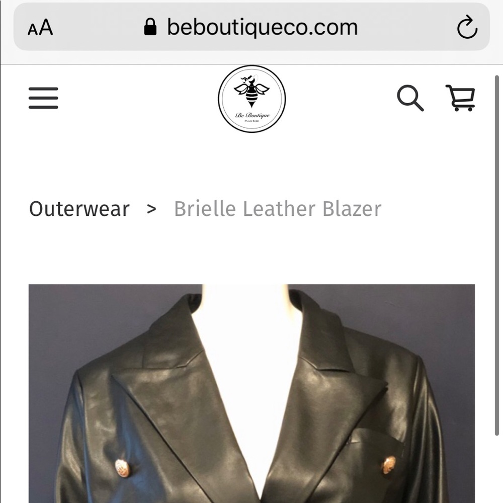 Plus Size Leather Blazer - Picture 2 of 2